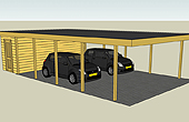 Carports Carport dubbel met berging